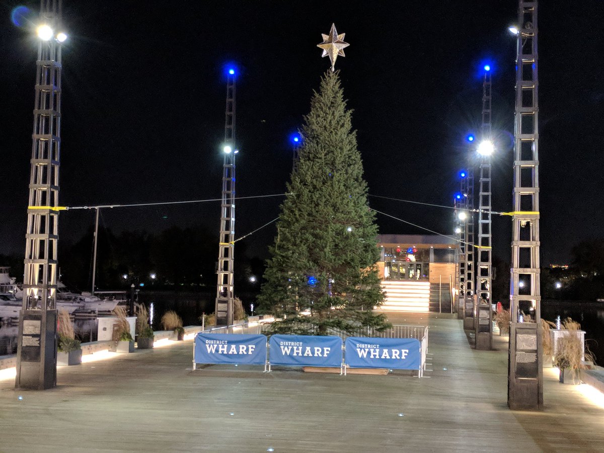 AndyRoszak's tweet photo. Sneak peek at the @TheWharfDC tree! Mark your calendars for Light Up The Wharf - Friday, Dec 1st at 5pm!  #SWDC @TheSouthwester  https://t.co/C9bLMi1PYh https://t.co/VINWaR2uiF