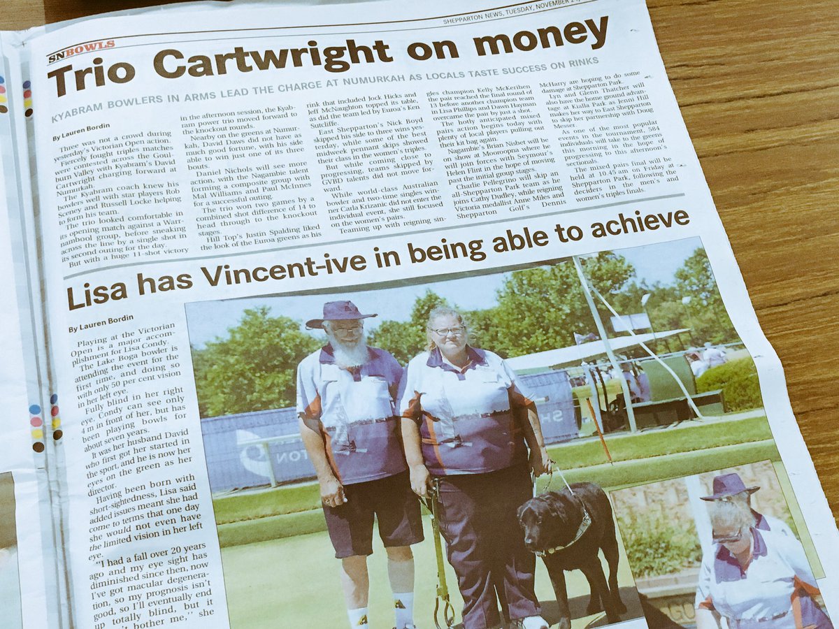 BowlsVictoria's tweet photo. Great coverage of Steller #2017VicOpen in @SheppNewsSport all week, and again today. Mad if you aren’t buying a copy daily... https://t.co/8sb8c2kccW