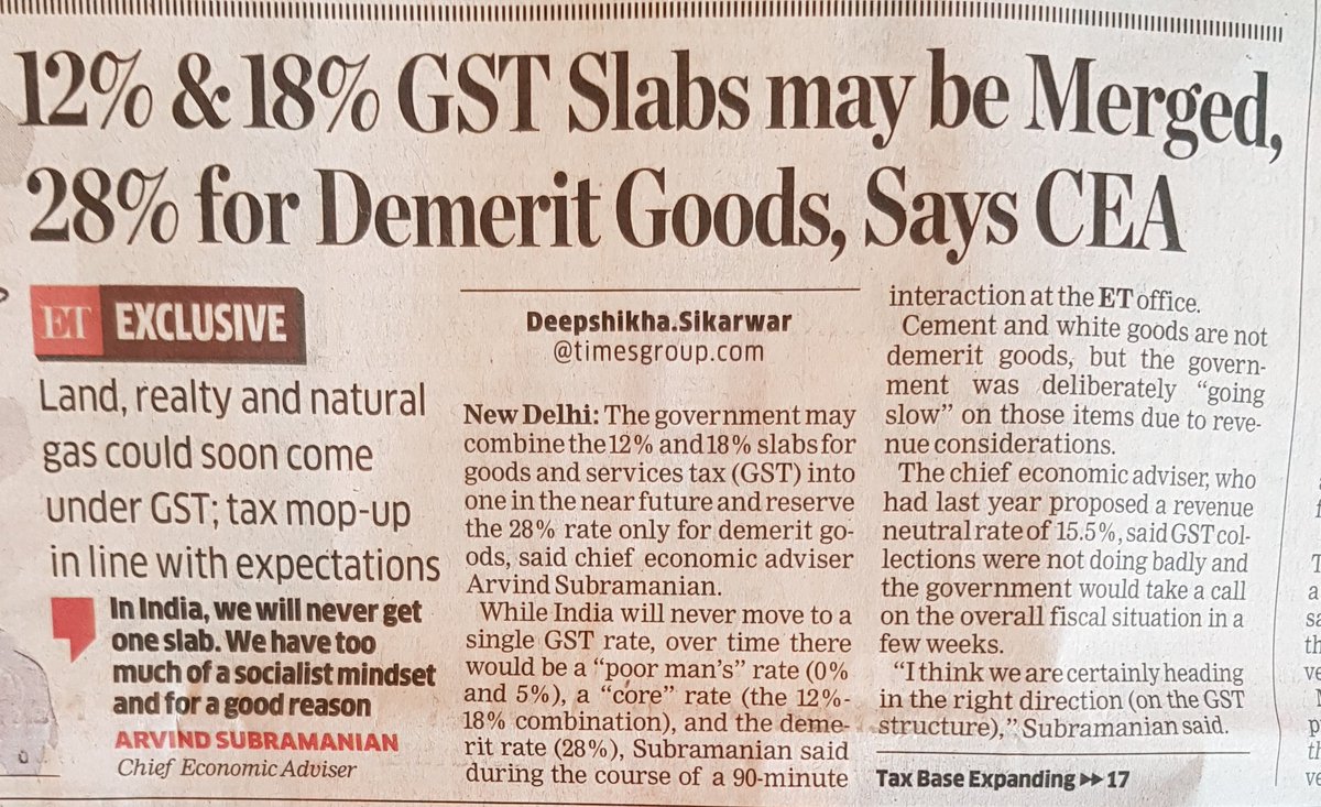 KiritSomaiya's tweet image. Simplified GST soon 0% &amp;amp; 5% for CommonMan/GaribLok, another single slab of between 12/18% &amp;amp; DeMerit goods 28% @BJP4India