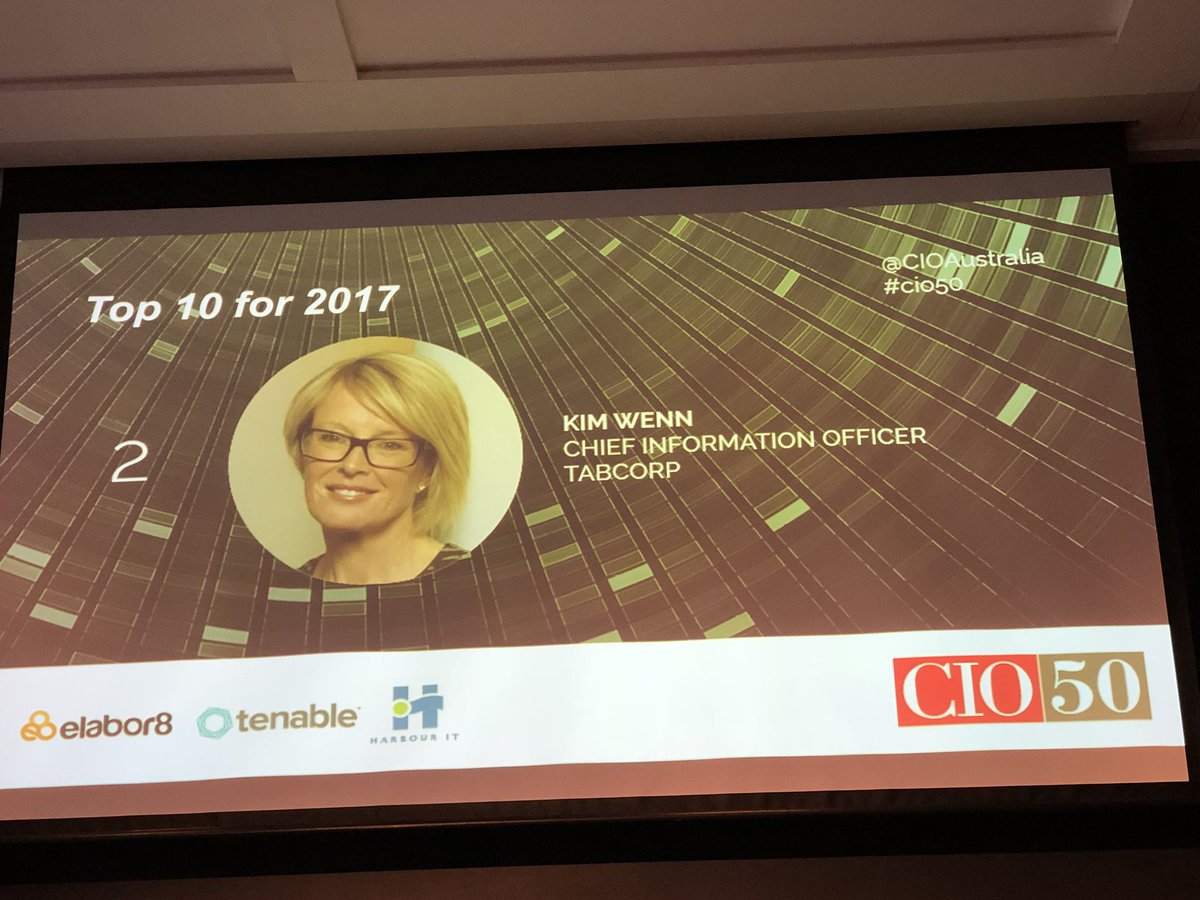 pipms's tweet image. Well done Kim Wenn of Tabcorp. #2 in the #cio50. Only woman in the top ten. Proud of you! @cioaustralia