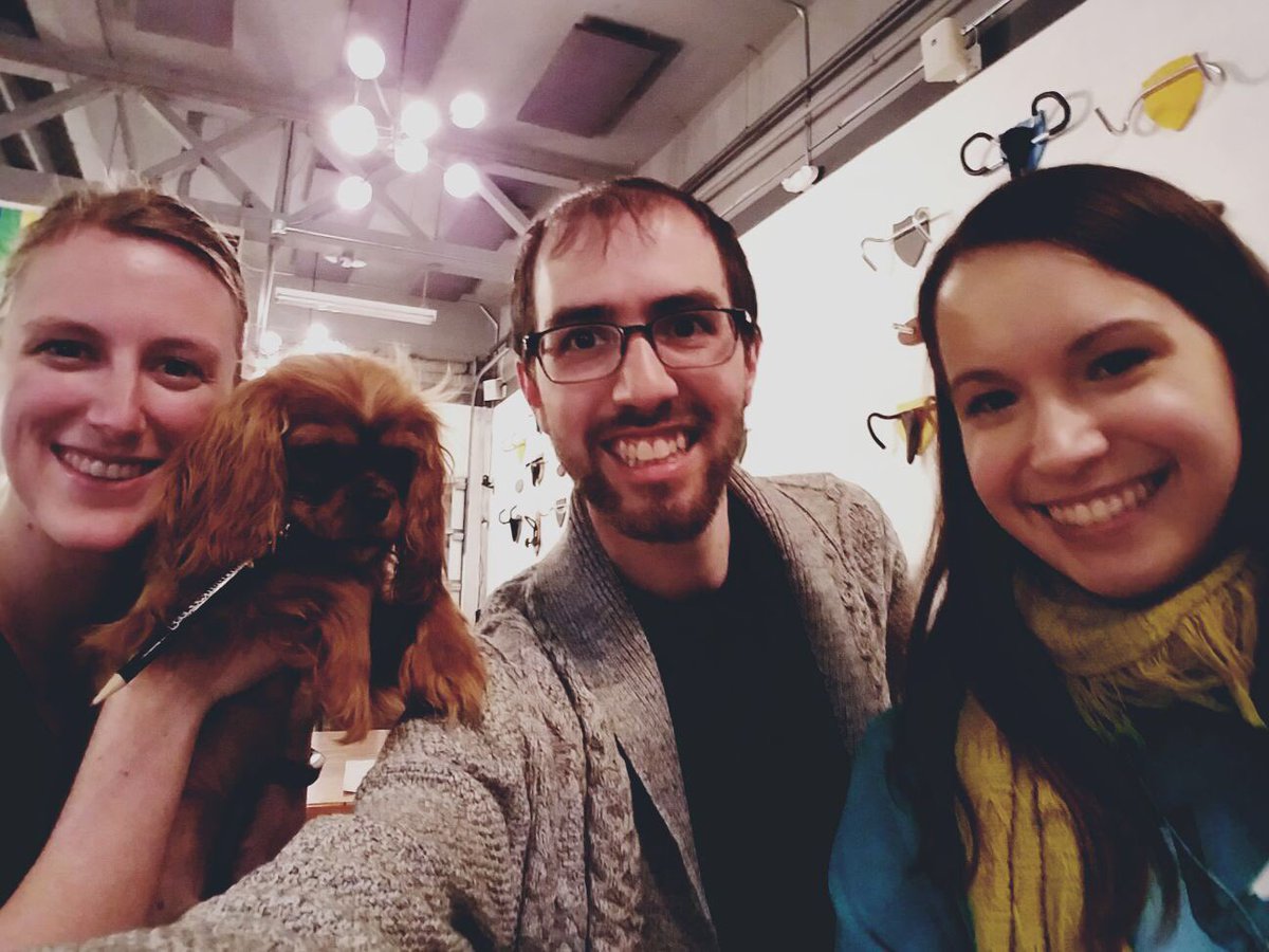 persuadio's tweet photo. Team #PRESIDIANS takes the title for coolest mascot from Team Nasty Woman tonight at @geekswhodrink 
@flyingbikecoop @monadas #FinnTheDog https://t.co/vF8F7job6M