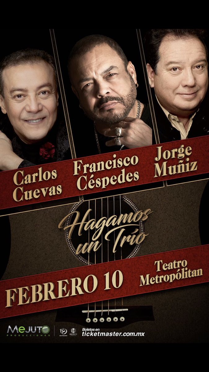 COQUEMUNIZ's tweet photo. Ojalá nos acompañen este 10 de febrero en el teatro METROPOLITAN con estos dos queridos amigos @carlos_cuevas y @panchocespedes https://t.co/5TA8rKhmX9