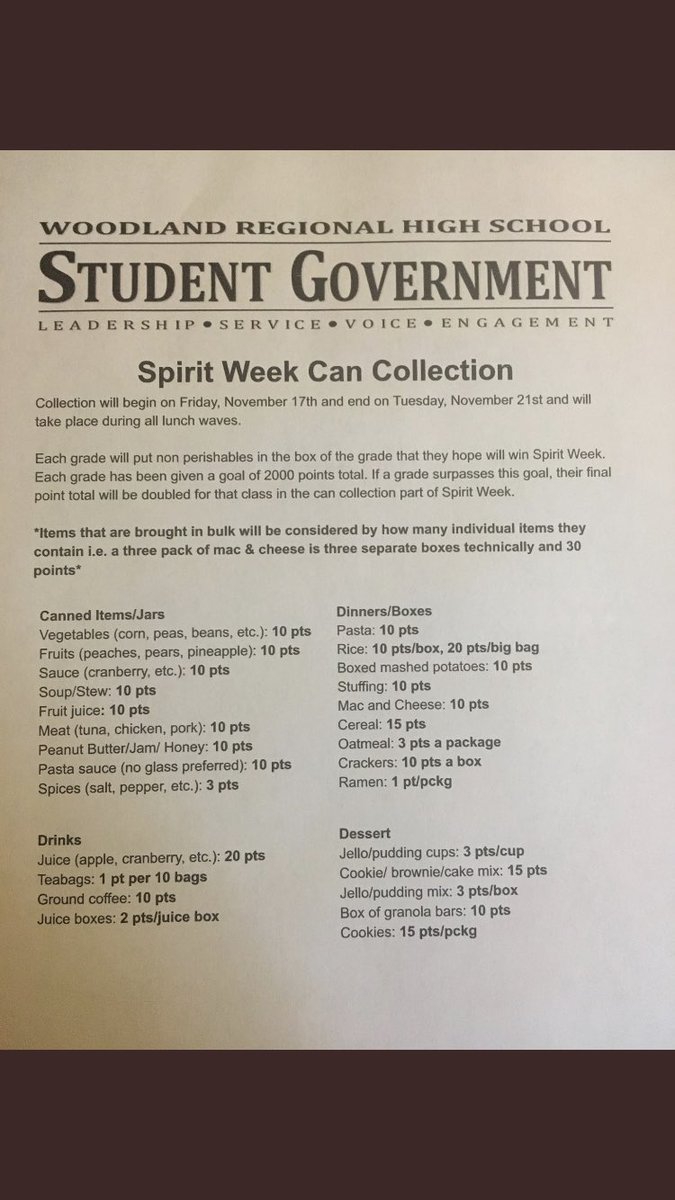 wrhsclassof2018's tweet photo. bring in cans tomorrow!!! the following items will get us points for spirit week with the potential to double our score #2018 🖤💛✨🥫🥫 https://t.co/dJV1C7SVRH