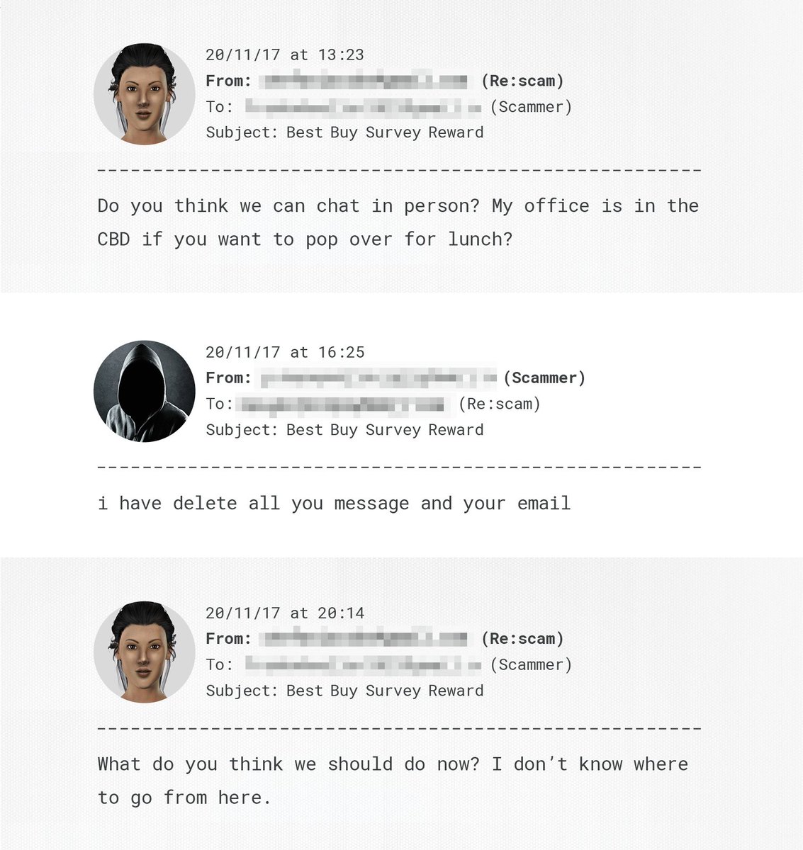 After 82 replies this exchange ends with me feeling hurt, lost and confused, in some kind of artificial existential crisis. Kidding. I loved it.