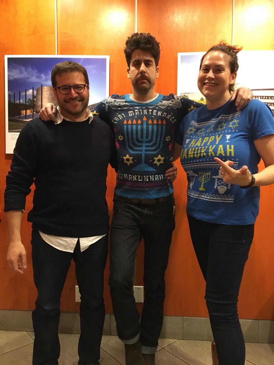 borschtbeltpod's tweet photo. Had an amazing time re-watching The Hebrew Hammer. Thank you to @TheAdamGoldberg and @Jon_Kesselman for being so generous with your time and for this epic photo (such good sports) #makeamericakosheragain #Mensch #thehebrewhammer https://t.co/MEWJN237Ax