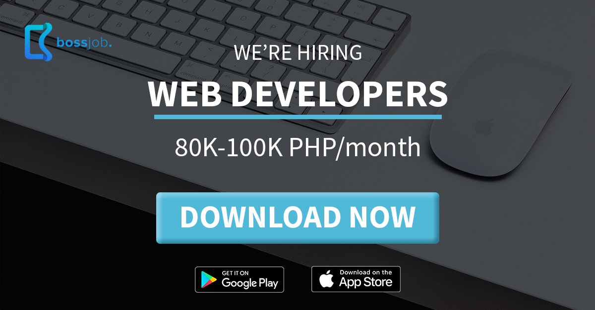 BossjobOfficial's tweet image. WANTED: Hiring the best Web Dev in The #Philippines. Install Bossjob App to apply: bit.ly/wanted_webdev #jobsph #webdeveloper