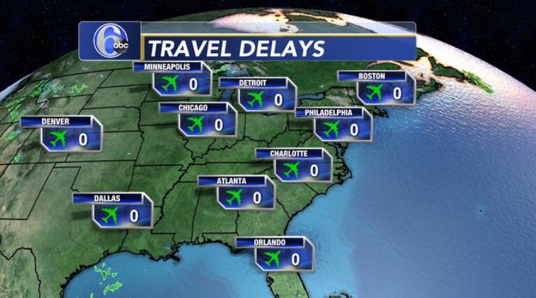 TRAVEL DELAYS
Are pretty much non-existent across much of the country and should remain that way over the next 2 big travel days. No big weather systems to worry about this year!