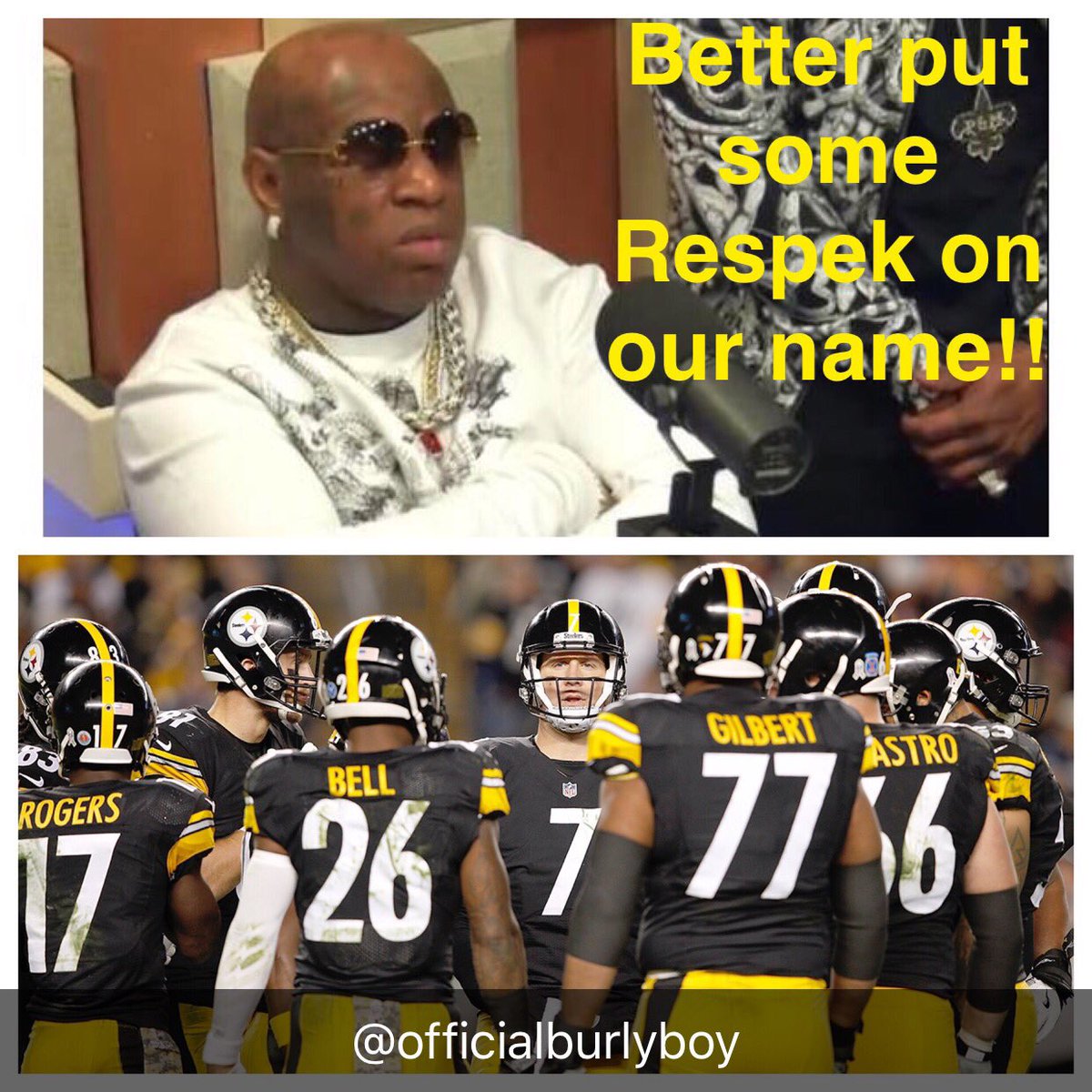 BurlyBoyP's tweet photo. @steelers @L_Bell26 @AB84 @_BigBen7 @MaurkicePouncey https://t.co/wOaW2csrxP