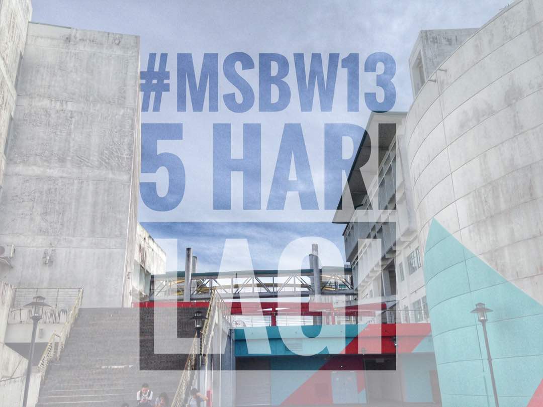 OfficialMSBW's tweet photo. Countdown 
5 more days left. 
Save your date!
27-30/11/17
#MSBW13 
#artsthroughtim https://t.co/H8tcyfgETG