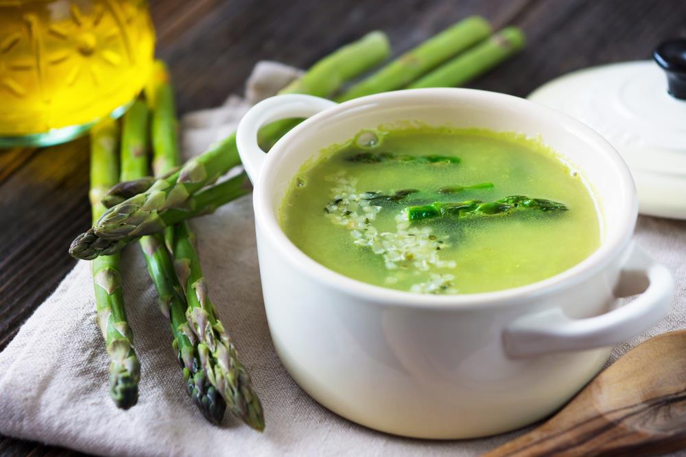The soup gods have answered our prayers! Creamy and vegan? Yes, please. Earthy #asparagus is such a wonderful vegetable to grill, roast, saute and in this case -- puree. bit.ly/2zYSWLK #vegansoup 🍵