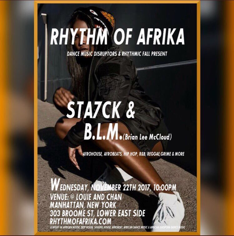 Octagon360's tweet photo. @RhythmOfAfrika Thanksgiving party at LouieAndChan. Music: (AfroPop, AfroHouse, AfroDeep, AfroTech, HipHop, R&amp;B, Reggae, Islands, Dub, &amp; Grime &amp; more) Come out, free with RSVP link in bio. 
.

. .
#ny #nyc #newyork #newyorkcity #willaimsburg #bushwick #brooklyn #queensny #bk https://t.co/Cau49IrIHy