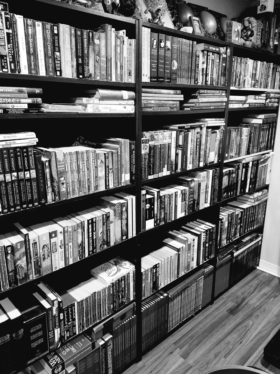 NKRClausen's tweet photo. Nothing makes me feel more at home.... #book #bookshelf #fullshelf #booklife #noroom https://t.co/OPrNXzdQp3