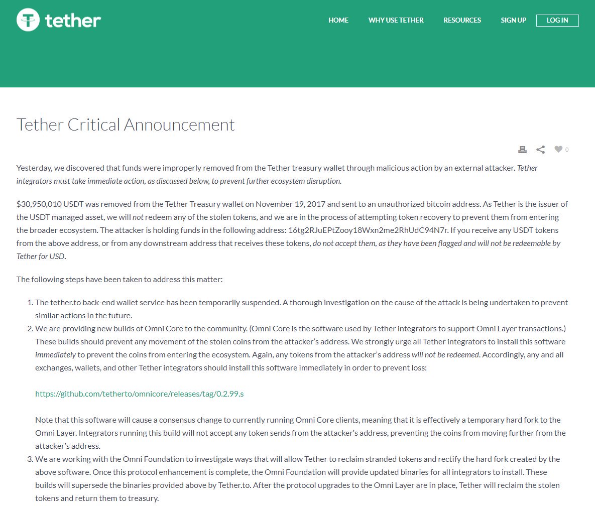 Bitcoin_Feed's tweet photo. #Tether website hacked! over 30M in funds were lost. #bitcoin
https://t.co/NN9uetCgDk https://t.co/HcR6PdnAxN