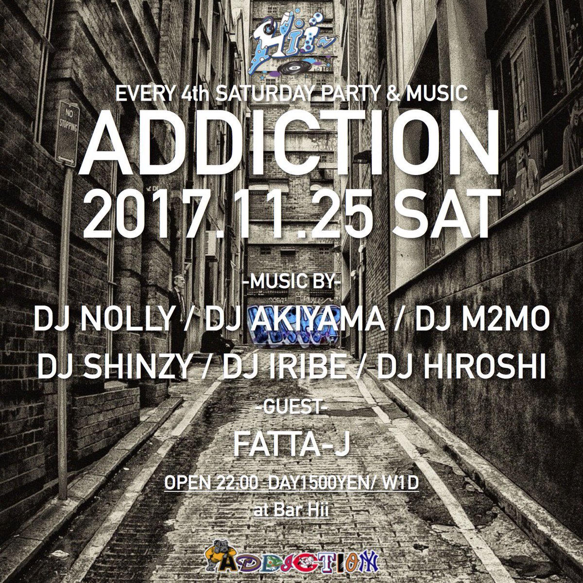 djakiyama's tweet photo. 土曜日は "ADDICTION" at HIIです🎧
今回はFatta-Jが参戦🔥
是非お越しください👍 https://t.co/eYqY3V6wkk