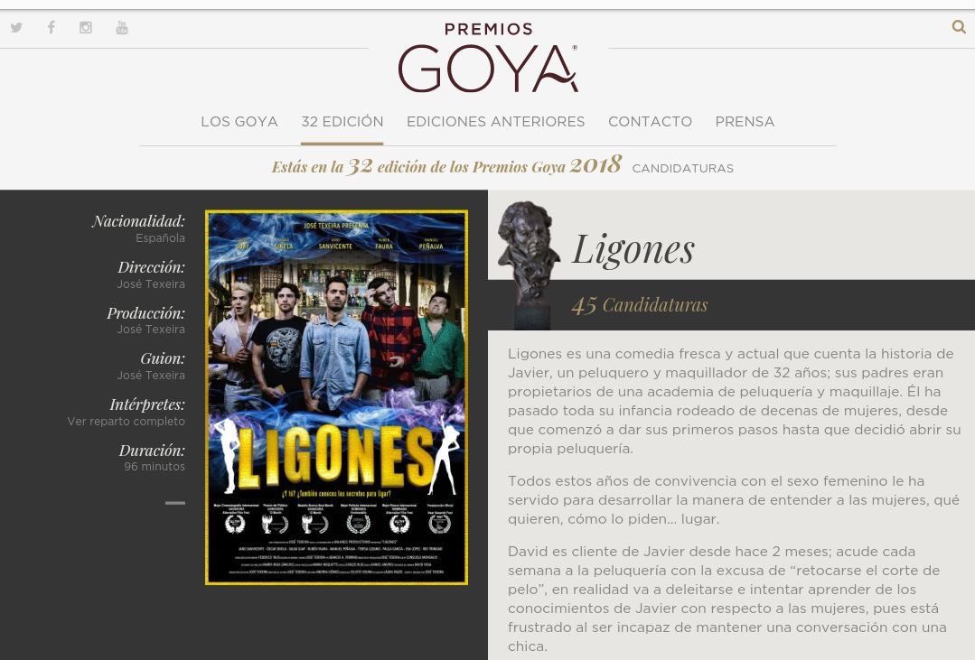 COPEMERIDA's tweet photo. •📽 #Ligones del actor y productor emeritense José Texeira candidata a la nominación de la 32 edición de los #Goya2018 https://t.co/IKAaeri2hn