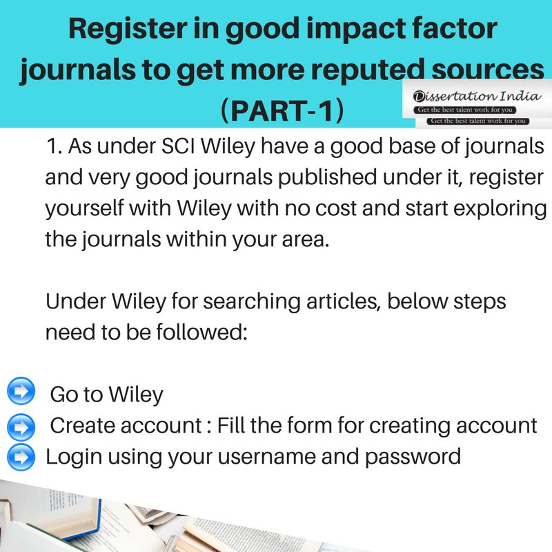 DissertationIn1's tweet image. #DAy3: Register in good impact factor journals to get more reputed sources
(PART-1) #ThesisWriting #ThesisEditing #DataAnalysis #ResearchPaper
dissertationindia.com