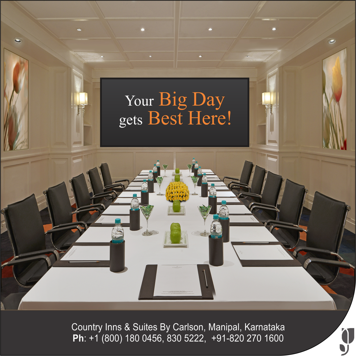 CountryinnM's tweet photo. Planning to fascinate your #clients with an essential corporate #meeting then you are at the correct place #CountryInnSuites #Manipal where you can showcase your #business procedures over our walls. https://t.co/T7qGhhzzfM