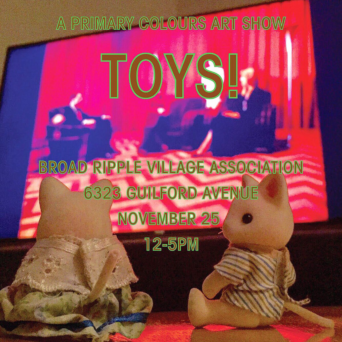 Give yourself a present. Come to our #TwinPeaks themed Toys! show. Don't plan it, don't wait for it, just let it happen.