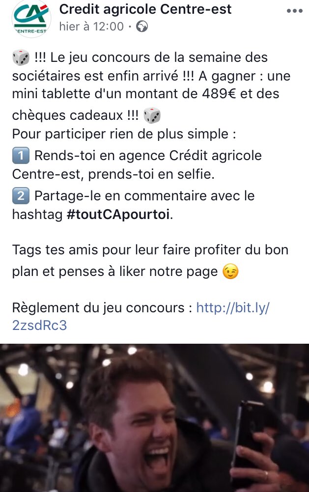 La semaine des #sociétaires au <a href="/ca_centrest/">Crédit Agricole Centre-est</a> est aussi l’occasion de participer à un jeu concours 😎