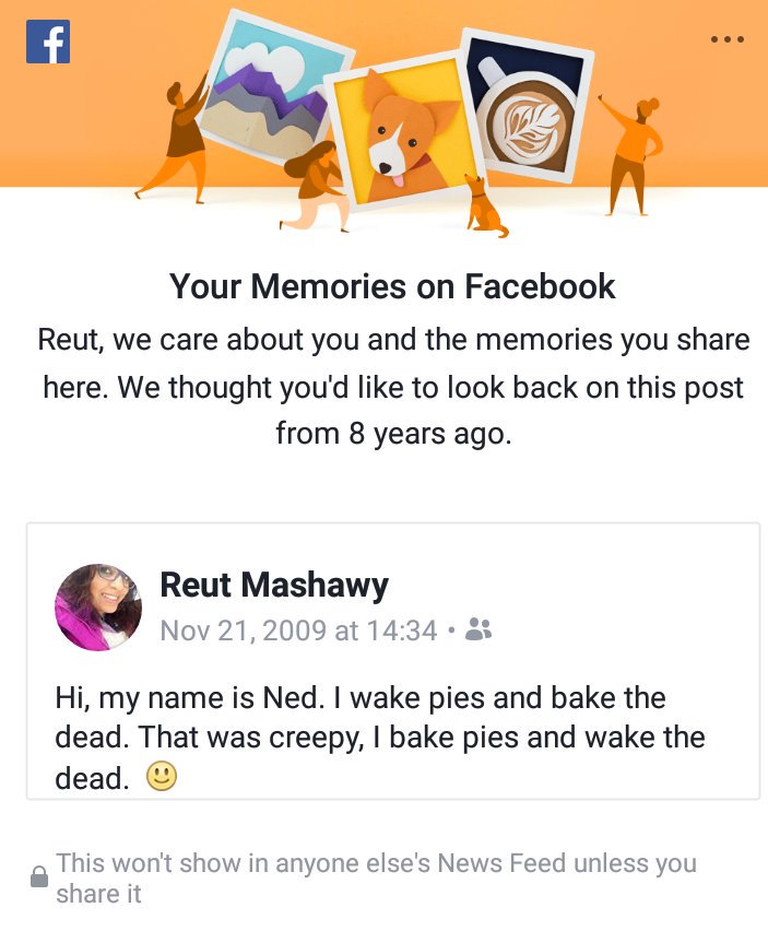 RmShoosha's tweet photo. Sometimes these Facebook memories aren't that bad, looks like I've been a dork for at least 8 years now 😊 #PushingDasies #ThePieMaker https://t.co/4WCMmO3wyA