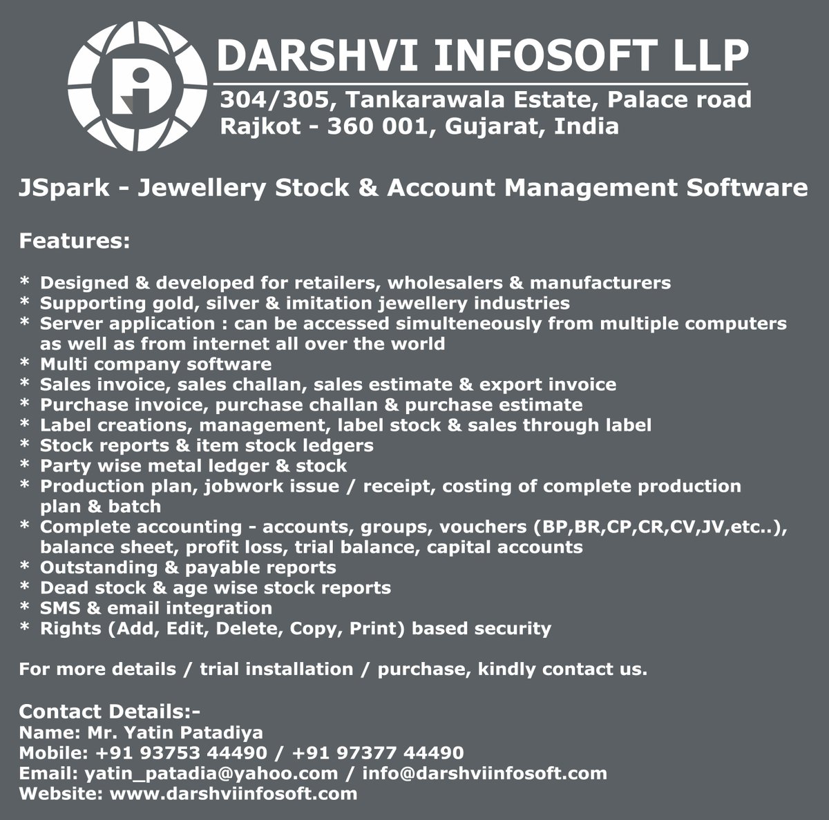 JSpark - stock &amp; accounts management software for jewellery industries #jewelry #IndianJewellery #Jewellers #JewellerySoftware