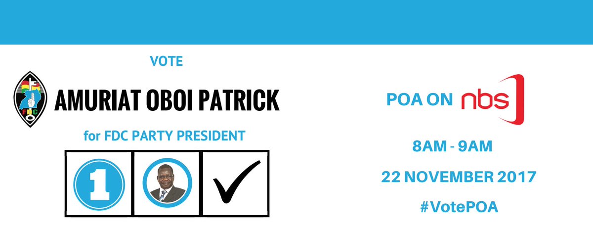 PatrickAmuriat's tweet photo. Join me on NBS TV tomorrow from 8am - 9am.
Let us talk about how we are going to build and grow our party in the next 5 years. I have a plan and tomorrow let me share it with you.
#VotePOA #FDCDecides https://t.co/yGiHjoB9R2