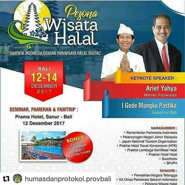 mpujayaprema's tweet photo. Kalo mau coba populerkan Wisata Halal di Bali, ya, monggo. Tp jgn bikin hoax seperti di poster ini. Sudah diklarifikasi bohong oleh Dinas Pariwisata dan pengelola hotel, tak ada acara itu. Nama Gub Bali saja salah. https://t.co/4vFctLwHM7
