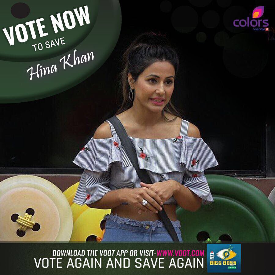 eyehinakhan's tweet photo. #VoteOnVoot #VoteForHina #VoteAgainAndSaveAgain #TeamHinaKhan https://t.co/Ye0IAUq6gF