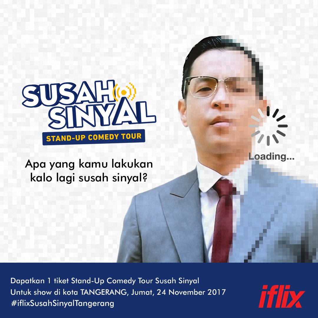 TANGERANG, BEKASI, BANDUNG!

Mau tiket GRATIS #SusahSinyalStandUpTour di kota kamu? Jawab pertanyaan di gambar dan...

🔹 Follow @iflixID  
🔹 Tag temen yg mau kamu ajak nonton
🔹 Jawab dengan #iflixsusahsinyal(KOTA)

Kami tunggu jawaban kreatifnya! Mainkaaann... 🙌