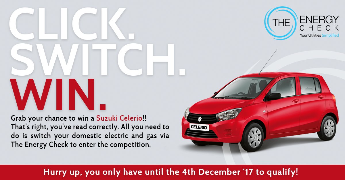 crawleytown's tweet photo. π
Your chance to win a Suzuki Celerio! Simply switch your domestic electric & gas via @TECCLTDUK to enter!
β‘οΈ https://t.co/Yy8KbzIoik
#ClickSwitchWin https://t.co/Qp0DFbprH7