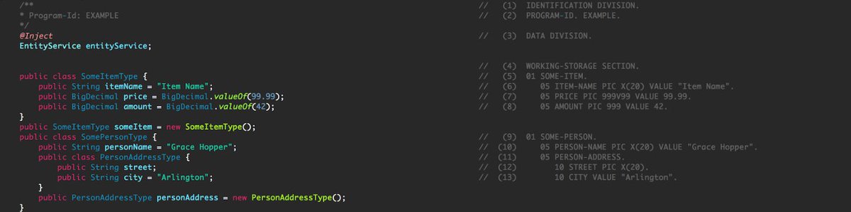 proleap_io's tweet photo. We're very excited to introduce #ProLeap #COBOL #parser v2.1.0: tested with a lot of real-life production COBOL files, feedback from legacy modernization partners, bug fixes https://t.co/HZjiUzOHRv #ANTLR4 https://t.co/Twxo3w8V2Z