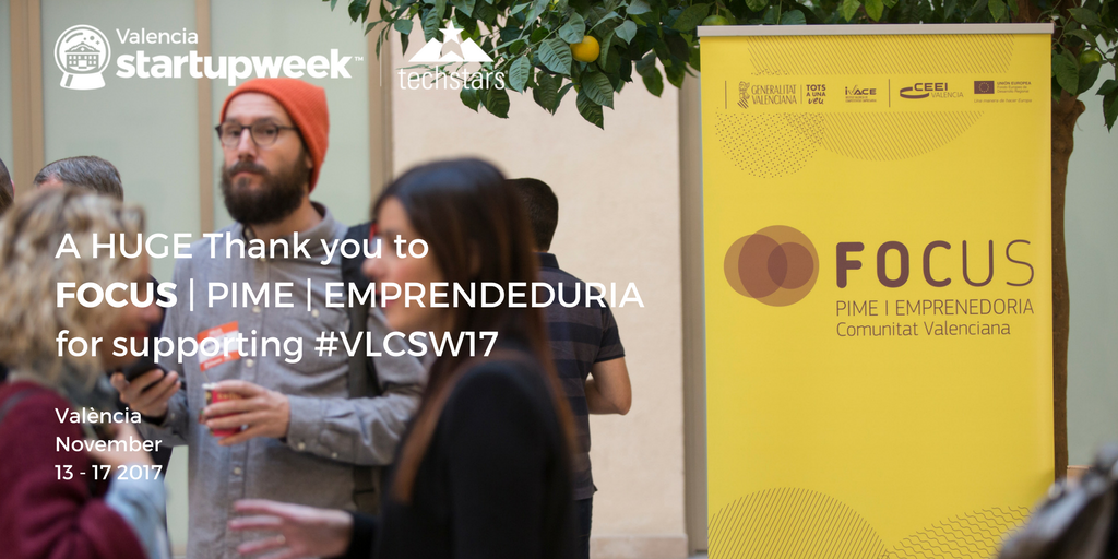 vlcstartupweek's tweet photo. Vosotros también sois parte del éxito de la #VLCSW17. Gracias @focuspyme https://t.co/eJwhT11sn1