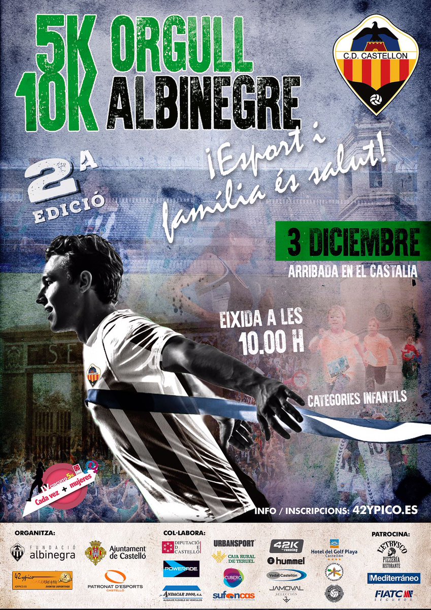 FIATCseguros's tweet photo. El 3 de diciembre se celebra la 2ª edición de la carrera Orgull Albinegre y, para celebrarlo, sorteamos 3 inscripciones 🎊 ¿Quieres ser uno/a de los 3 afortunados/as? ¡Haz RT y participa en el sorteo! ツ https://t.co/hGLP4AZW7C