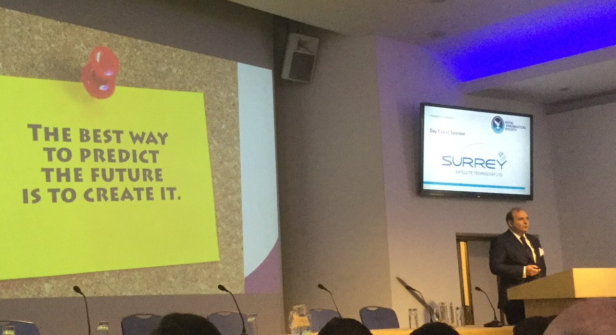SpaceCornwall's tweet photo. @InnovateTimJust @innovateuk talking about exciting prospects of #Space growth in UK nice way to end talk “best way to predict future is to create it....” #Space17 or as we say @SpaceCornwall is #ToBoldlyGo https://t.co/Lx743729RH