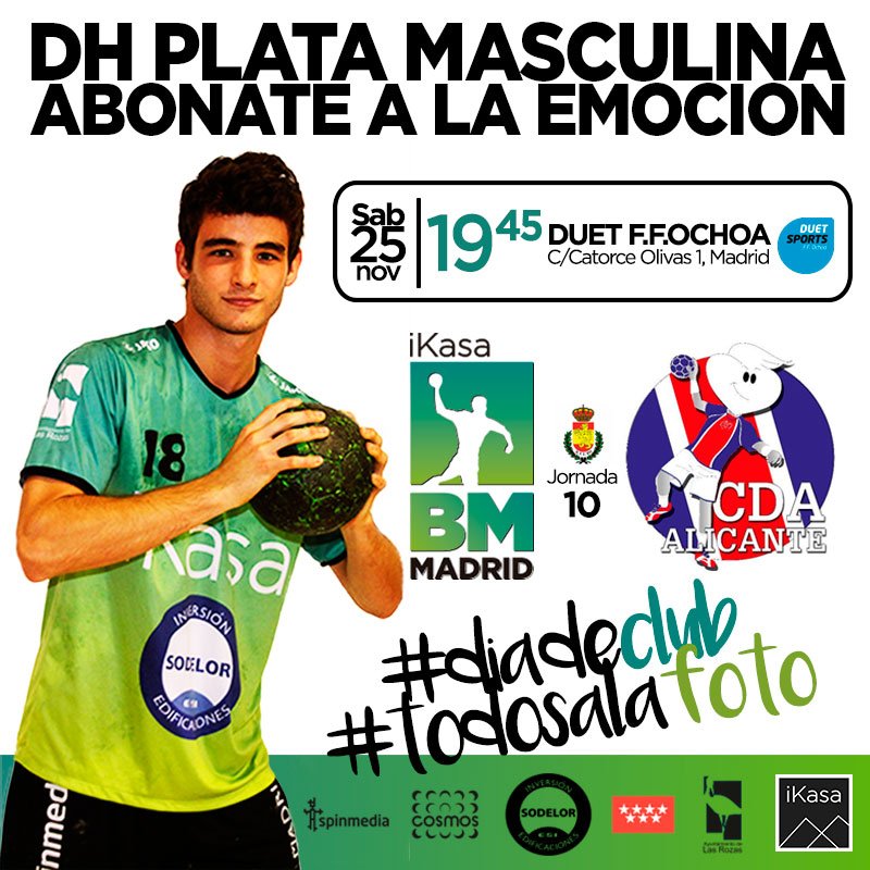 balonmanoikasa's tweet photo. DHP | #J10 #diadeclub
📆Sab,25NOV
🕗19.45 @DuetFFOchoa 
@iKasaBMMADRID @CDAgustinos 
Muchas ganas de sumar en casa. A las 18.30 foto de club y escuelas junto a nuestros patrocinadores @iKasanet @SODELOR_SL @construccosmos @SpinMedia
https://t.co/rod0RayJGX https://t.co/q6rpwxHdFg