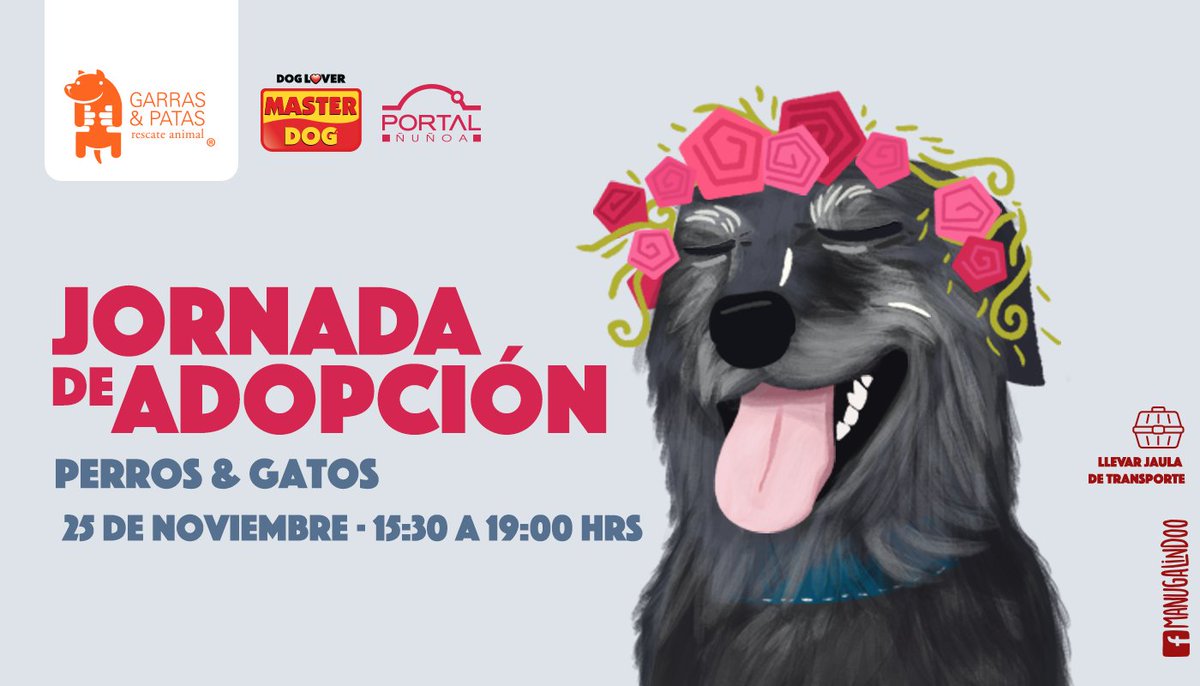 ¡Que sea un dulce Noviembre adoptando a #TuMejorAmigo 🐶❤️! Los invitamos a nuestra #JornadaGyP este sábado 25 de noviembre en <a href="/portalnunoa/">Portal Ñuñoa</a>