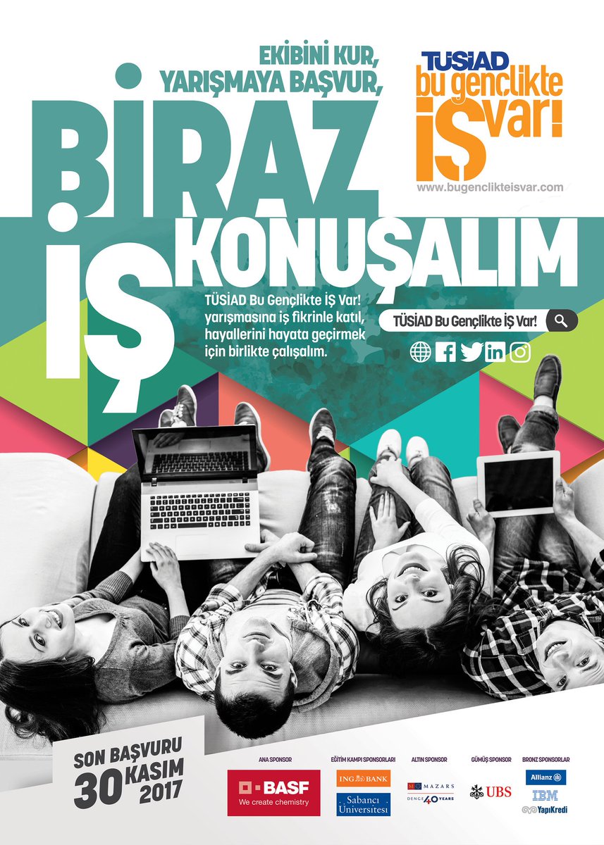 endeavor_turkey's tweet photo. TÜSİAD Bu Gençlikte İŞ Var! için sen de ekibini kur, 30 Kasım’a kadar başvurunu tamamla! Vizyoner üniversite öğrencileri ile iş dünyasının deneyimlerini bir araya getiren bu yarışmayı kaçırma! https://t.co/iTKcNUJetZ @TUSIAD @genclikteisvar https://t.co/AtSh4x7QX0