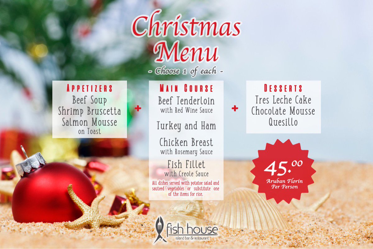 It’s beginning to look a lot like Christmas 🎄 #FishHouseAruba has a special menu to satisfy your taste buds 🐠🏡 #xmas #special