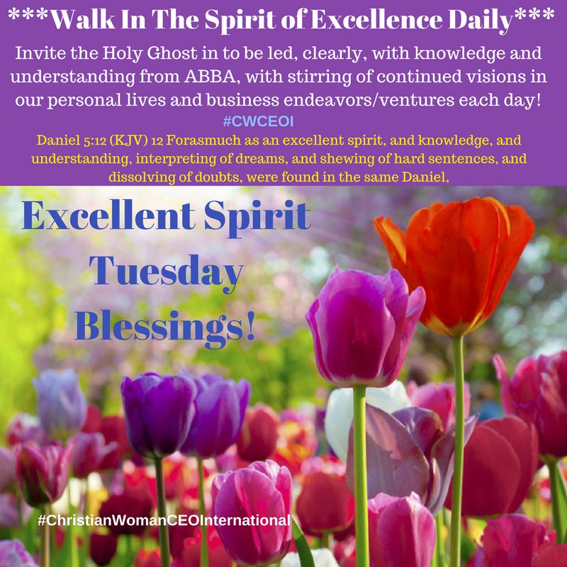 ChristWomanCEO's tweet photo. ***Walk In Excellence Today and EveryDay*** It Is Possible! It's Your Choice!
#ChristianWomanCEO #CWCEOI #LoveInspiredLiving #TotalLifeHealthSuccess #TailorMadeSuccess #LOVEIgnitesVictory @IyanlaVanzant @SuzeOrmanShow @Oprah https://t.co/ukREdjW6hn