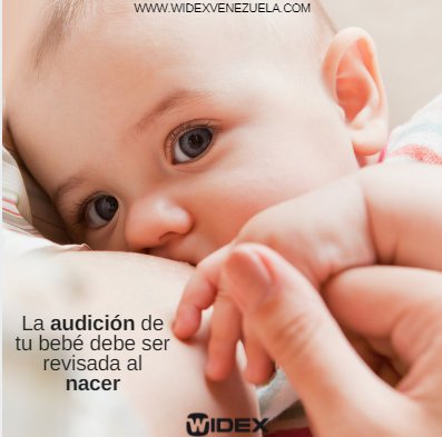 WidexVenezuela's tweet photo. La hipoacusia es la enfermedad congénita más frecuente en el recién nacido. De 3 a 7 de cada 1000 bebés tienen algún grado de hipoacusia.#Widex https://t.co/oxUP0kAWBs
