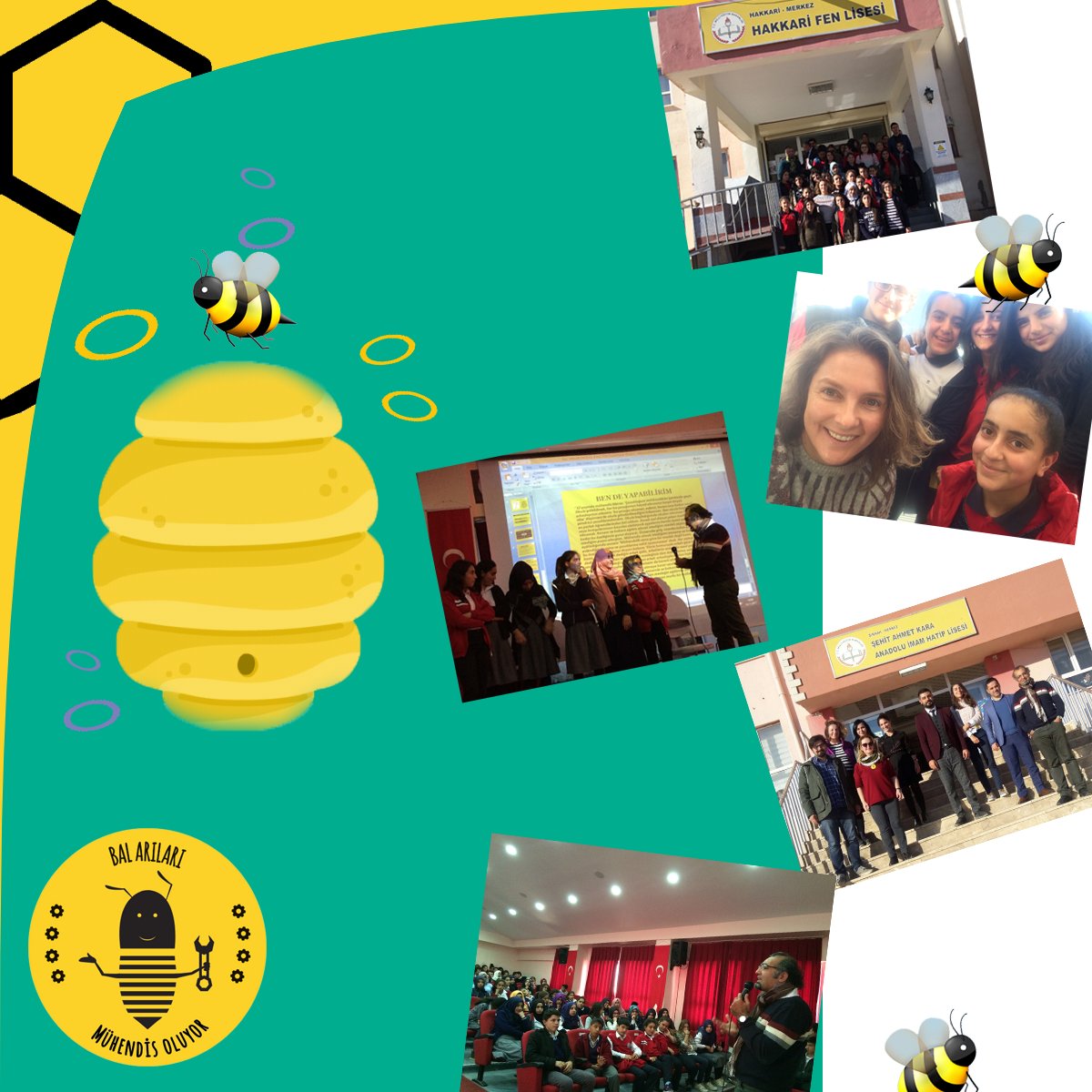 14-15 Kasım'da buluştuğumuz Şırnak Şehit Ahmet Kara İmam Hatip Anadolu Lisesi ve Hakkari Fen Lisesi'nden sesleniyoruz:
"Kadından mühendis bal gibi olur"🐝
