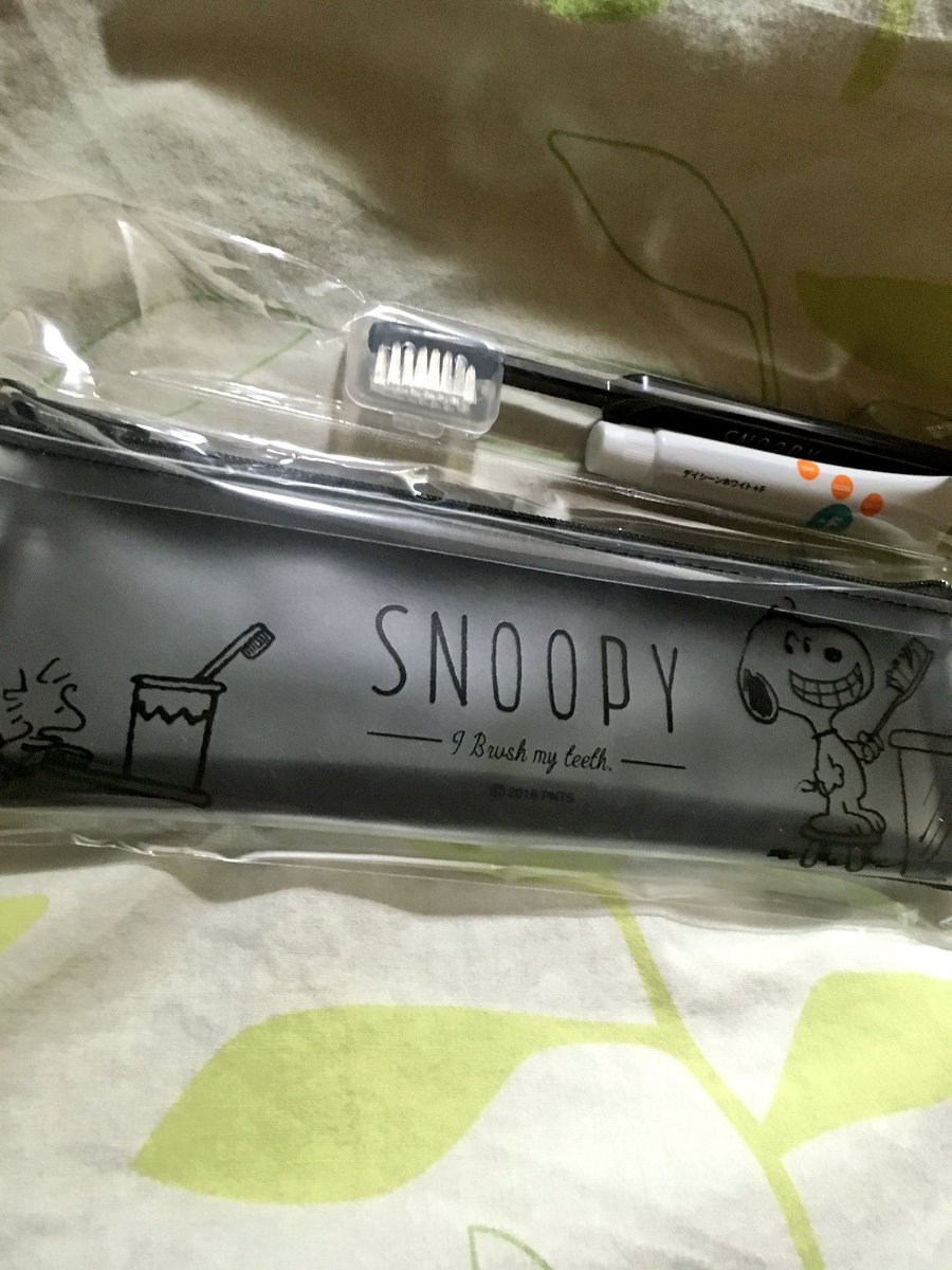 夏目奈穂は眠い そういえば最近 プラザでお仕事用歯ブラシセット買ったの 歯磨きするスヌーピーなんて珍しくてついつい そしたらショップバック もスヌーピーで可愛すぎた スヌーピー Plaza