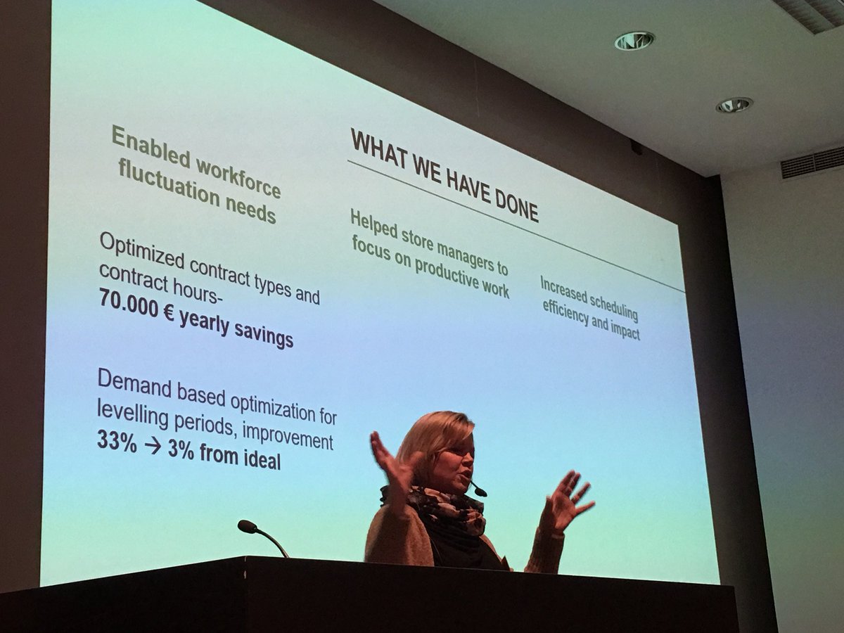 pplgeeks's tweet photo. The amazing Sanna Hokkanen and Pauli Dahlbom talking about Musti &amp; Mirri #peopleanalytics case.  Business results clear. #pplgeeks https://t.co/Eo86oa2DxS