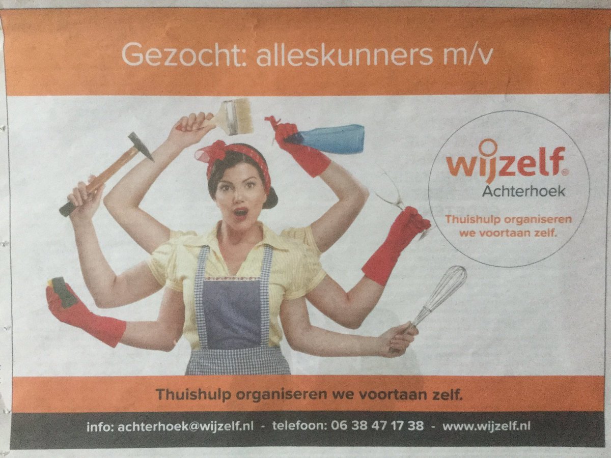 Wij willen graag nog meer vragers helpen met thuishulp. Heb je tijd over voor een huishoudelijke klus, tuinklusjes, klussen in en om het huis, neem gerust contact met ons op:wijzelf.nl, 06 38 47 17 38