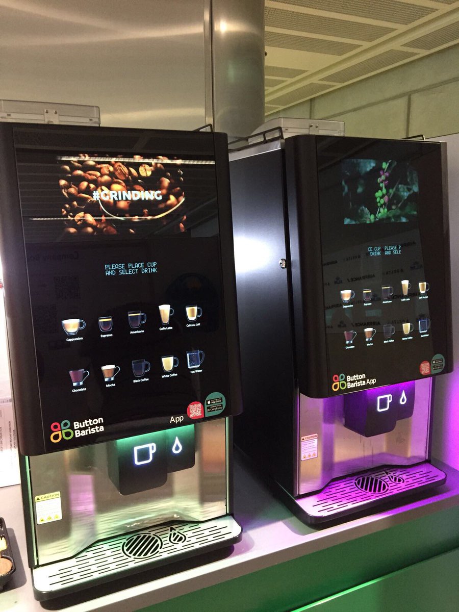OasisCoffeeVend's tweet photo. Bean to cup coffee machines - with customer making full use of the app and video screens. Thanks again @coffetek for install support #morethanjustacoffeemachine #grinding #London #Southeast #business #b2b #vending #technology https://t.co/Z5lGClSLJx