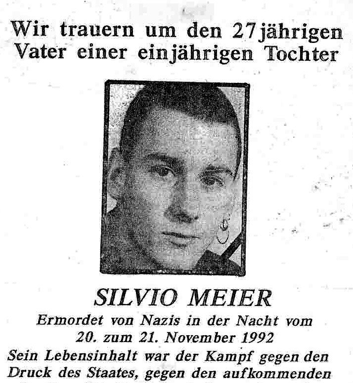 RT <a href="/OpferNaziGewalt/">KeinVergessen @keinvergessen@bildung.social</a>: 21.11.1992 | Berlin: Silvio Meier wird von Neonazis erstochen. Zwei Begleiter werden schwer verletzt.

Zum 10. Jahrestag hatten wir Ekke, einen Freund von Silvio (der ihn an diesem Abend begleitet hatte), um einen Rückblick gebeten.

bit.ly/2zSxsmd
