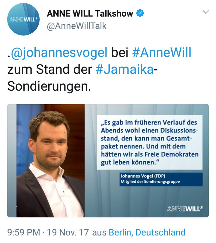 Libert1984's tweet photo. @SvenStade85 @ismail_kupeli @Afelia @fdp Nur eigenartig das es selbst FDP Sondierer nicht mitbekommen haben 😊 also hat Herr Vogel im TV gelogen? Oder wer nun...? https://t.co/1TJ32ieY1G