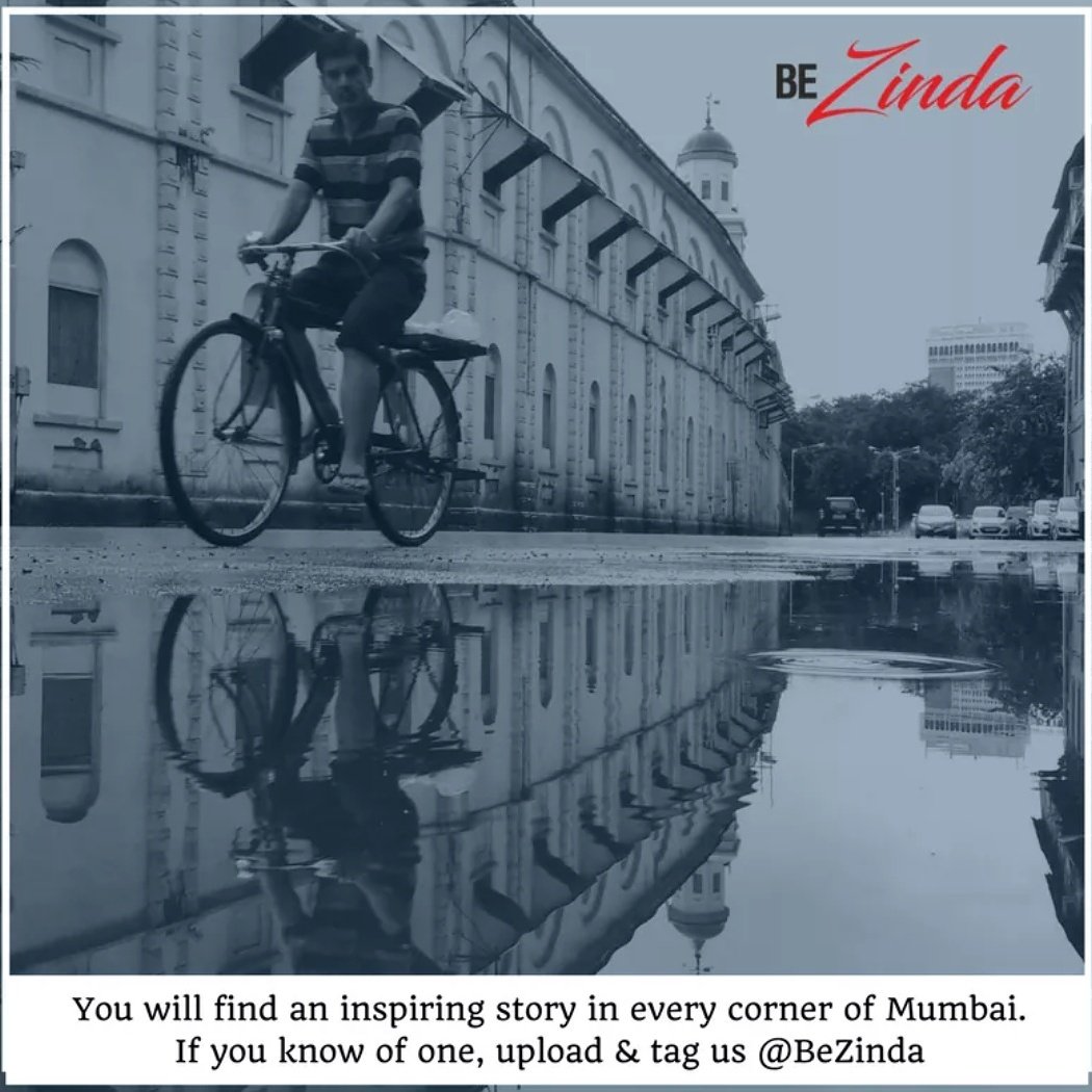 BeZinda's tweet photo. Find that inspiring person in office or neighborhood in Mumbai. Upload &amp; tag us, add hashtag #BeZindaHeroes or you could email us at myinspiration@bezinda.in

*Photo courtesy Onkar Lele

#BeInspired #BeMore #BeADoer #BeTheStory #BeZinda
@WesternRly @Universal_Sompo  @bawavikram https://t.co/pw1vrLwEFp