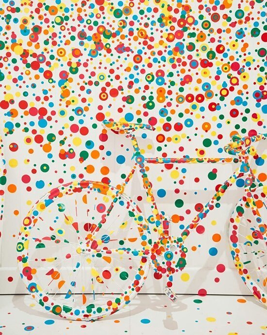 TheNorthbankBID's tweet photo. Inspired by Yayoi Kusama's work to keep cycling

#dots #dotty #bike #yayoikusama #colour #tuesday #active #cycle https://t.co/a1eQgJhtJY https://t.co/yC2Lr3fKEO