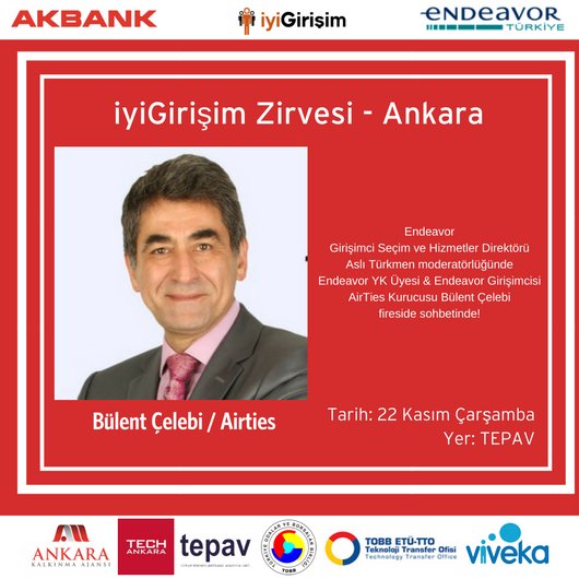 endeavor_turkey's tweet photo. Endeavor YK Üyesi&amp;Girişimcisi ve @AirTies_Turkiye Kurucusu @BulentAirTies Endeavor Seçim ve Hizmetler Direktörü @kurulpier ile "İnovasyonun Ticarileştirilmesi" üzerine odaklanan #iyiGirişimZirvesi kapsamında fireside sohbetinde! Kayıt için: https://t.co/bddHIjR8C3 https://t.co/EaoUePXae3